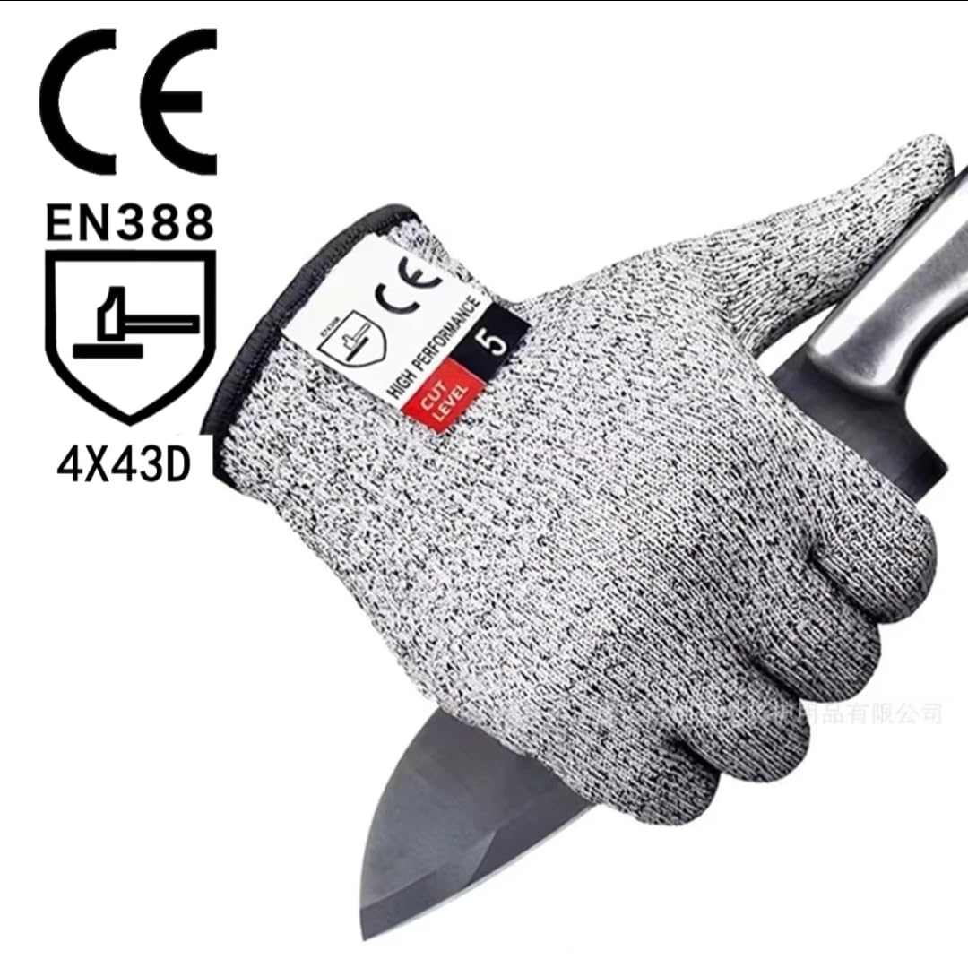 tombick Snijbestendige handschoenen van HPPE, niveau 5 bescherming, CE-gecertificeerd, voor keuken, werk en industrie