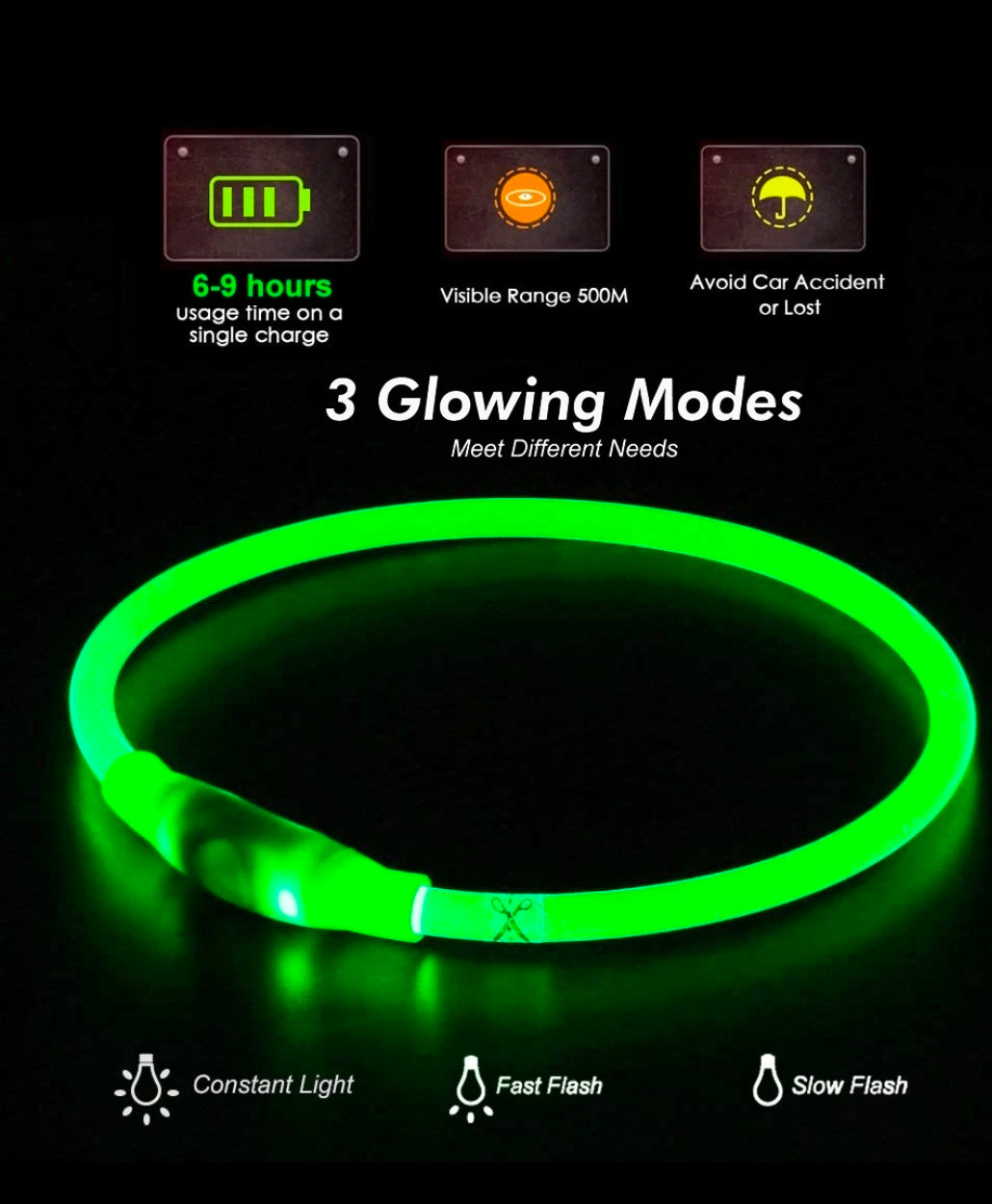 LED Hundehalsband – Leuchtendes Hundehalsband mit USB-Aufladung