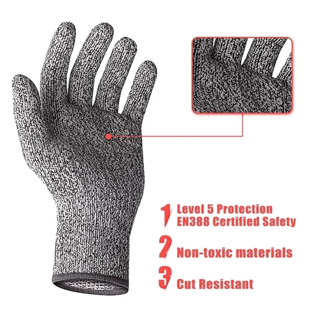tombick Snijbestendige handschoenen van HPPE, niveau 5 bescherming, CE-gecertificeerd, voor keuken, werk en industrie