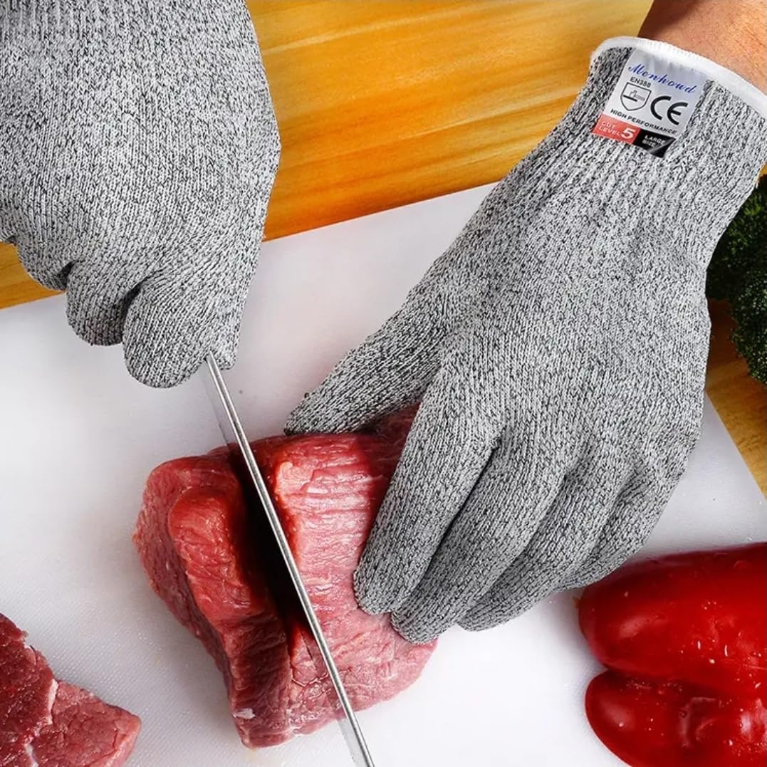 tombick Snijbestendige handschoenen van HPPE, niveau 5 bescherming, CE-gecertificeerd, voor keuken, werk en industrie