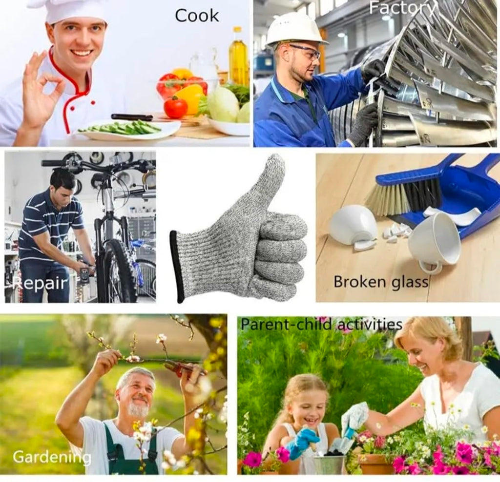 tombick Snijbestendige handschoenen van HPPE, niveau 5 bescherming, CE-gecertificeerd, voor keuken, werk en industrie