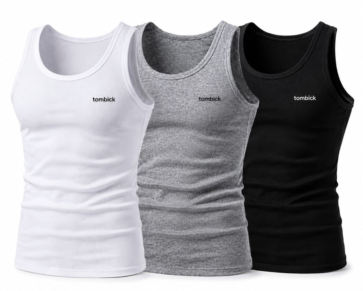 tombick Herren Unterhemd 3er Pack aus Baumwolle